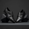 Japanese Premium Black_Double_Monk_Strap Leather Shoes