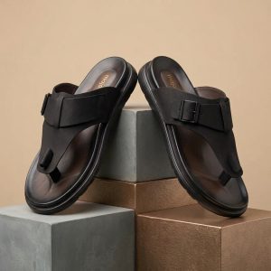 Timeless Comfort Black_Men's Genuine Leather Sandal