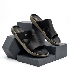 Timeless Comfort Black_Men's Genuine Leathe_ECCO_Slide