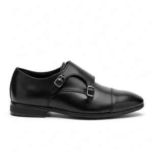 Japanese Premium Black_Double_Monk_Strap Leather Shoes