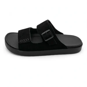 Timeless Comfort Black_Suede_Men's Genuine Leather Slide
